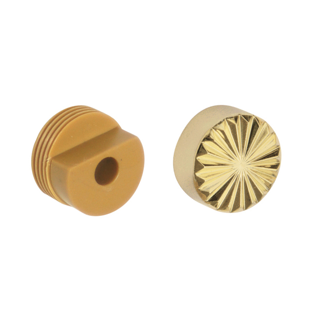 Крепление для зеркала D 18 мм пластик. золото рифленое. втулка + колпачок (200 шт.)