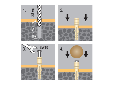 Комплект дверного ограничителя, цвет белый