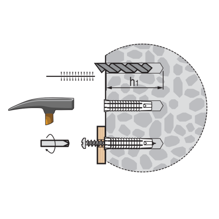 Дюбель универсальный нейлон. PDU N 5 с шурупом 3,5х30