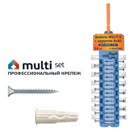 Комплект монтажника multi 8 с шурупом 4x50 (16 шт.)