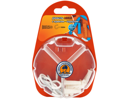 Универсальный нейлоновый дюбель для любых стен Multi 6 Крюк-шурупом L-образным