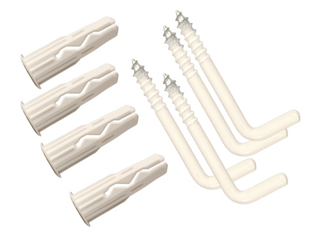 Дюбель MULTI 8 + Крюк-шуруп L-обр. бел. d5 Х L50 ( 8 шт. )