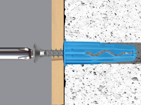 Шуруп универсальный оцинкованный с потайной головкой 4x40 для дюбелей PDU N 6 и MULTI 8